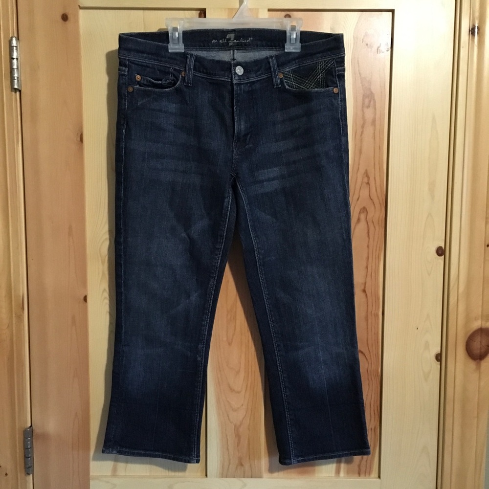 7 For All Mankind Dark Wash Cropped Jeans Size 31